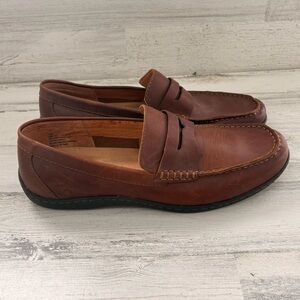 Born Men’s Size 13 Simon II Slip On Penny Loafers In Chestnut Leather Upper